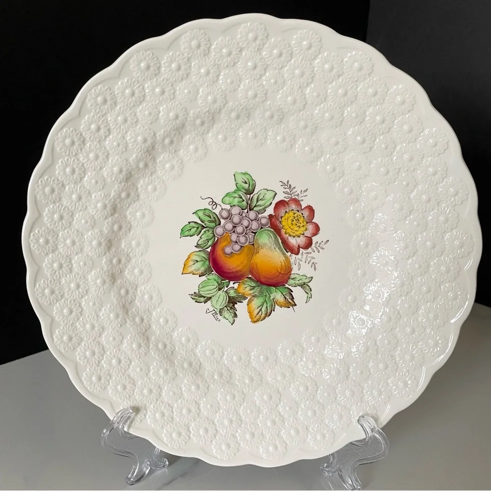 SET of 3 Fruit & Flower Plates - Copeland Spode